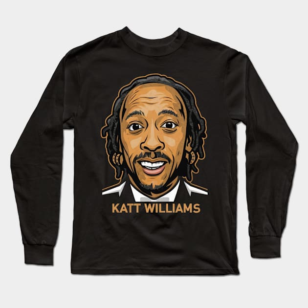 Katt Williams Funny Face Long Sleeve T-Shirt by Aldrvnd